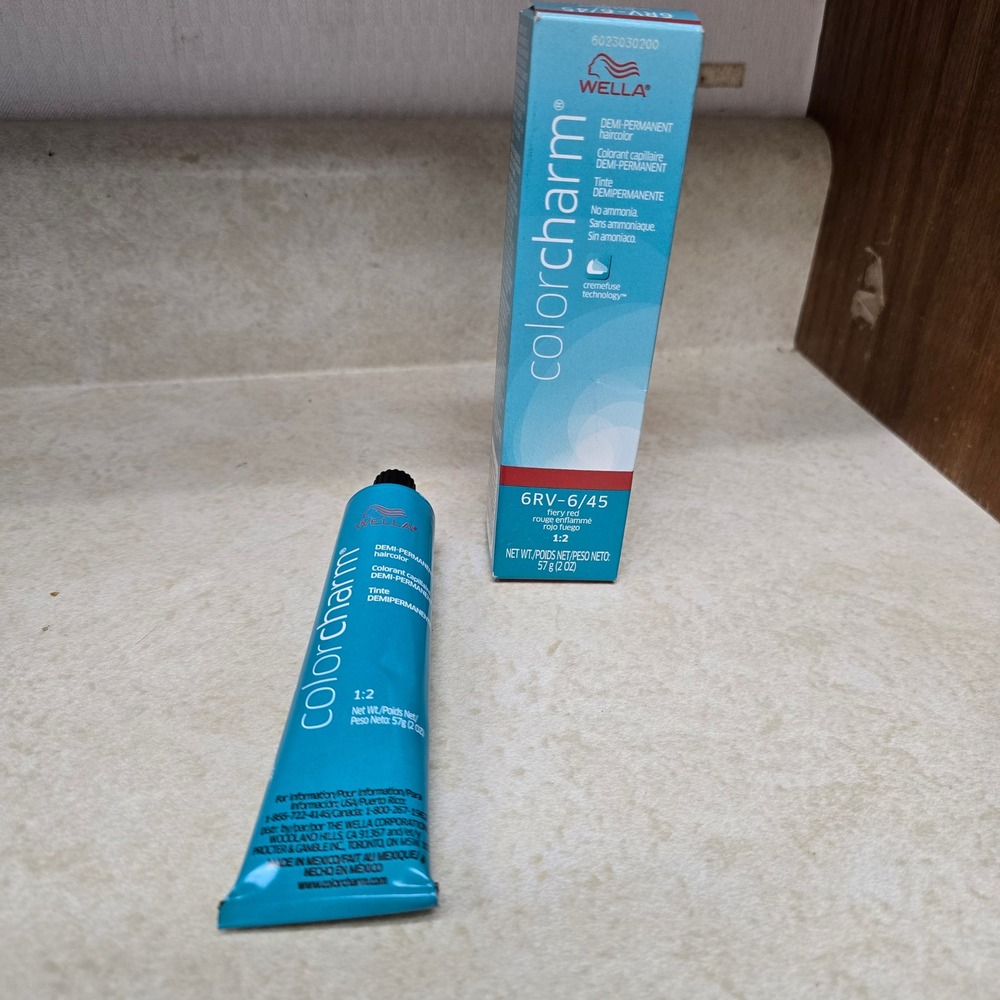 Wella‎ Color Charm Demi-Permanent Hair Color 6RV 6/45 Fiery Red 2oz Tube New